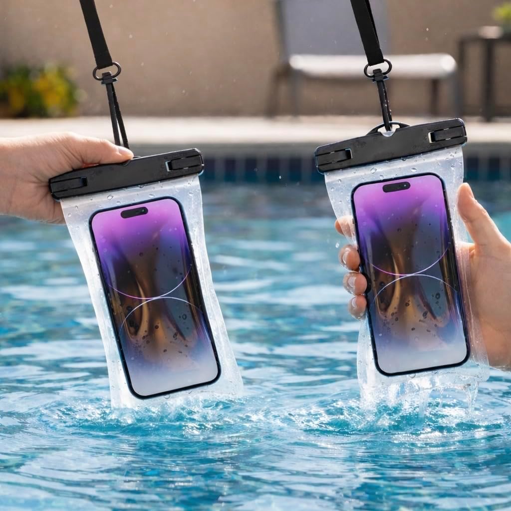 Kit 2 Capas Para Celular Universal A Prova D'Água Impermeável Até 6.5 Polegadas Ideal para Chuva e Shows