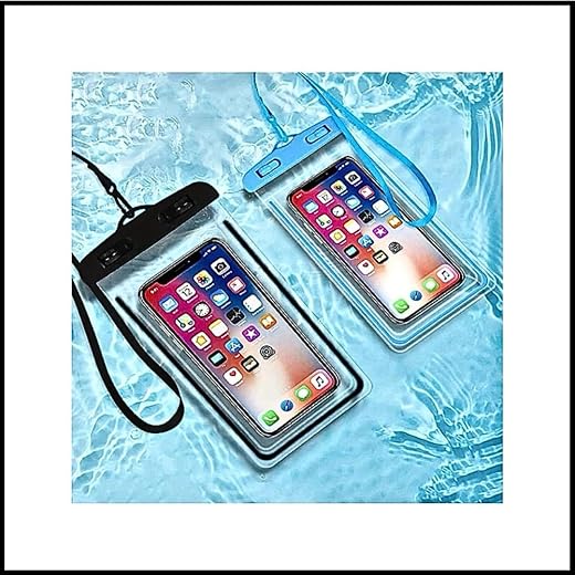 Kit 2 Capas Para Celular Universal A Prova D'Água Impermeável Até 6.8 Polegadas transparente Ideal para Chuva, Motociclistas, Piscina e dia a dia. Case estanque.
