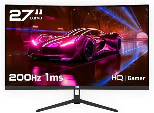 Monitor Gamer HQ Ultra 27” Curvo, 200Hz, 1ms MPRT, Full HD, FreeSync, HDMI + DisplayPort – HQ27C200