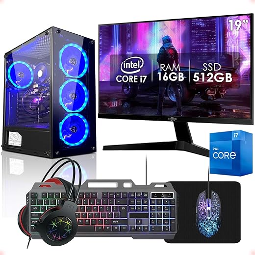 PC Gamer Completo Intel Core i7 16GB SSD 512GB