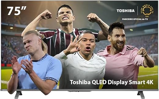 Smart TV Toshiba 75C450NS 75” QLED 4K com Google TV