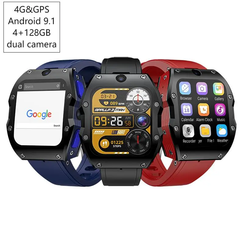 4G Android Smartwatch 4 + 128GB GPS Câmera Dupla Cartão Sim GPS NFC IP68 Relógio Inteligente À Prova D 'Água APPLLP 3 MAX
