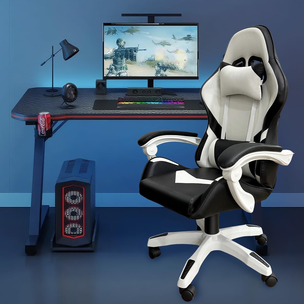 Cadeira Gamer Ergonômica com Ajuste de Altura e Apoio